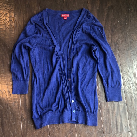 Merona Women's Deep Blue Cardigan - Picture 1 of 5